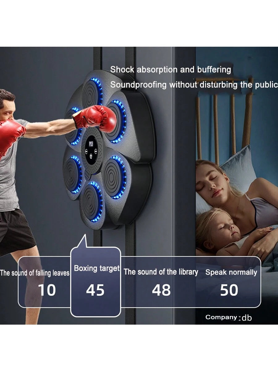 Upgraded USB Charging Bluetooth Music Boxing Machine - Wall-Mounted Home Training Pad
