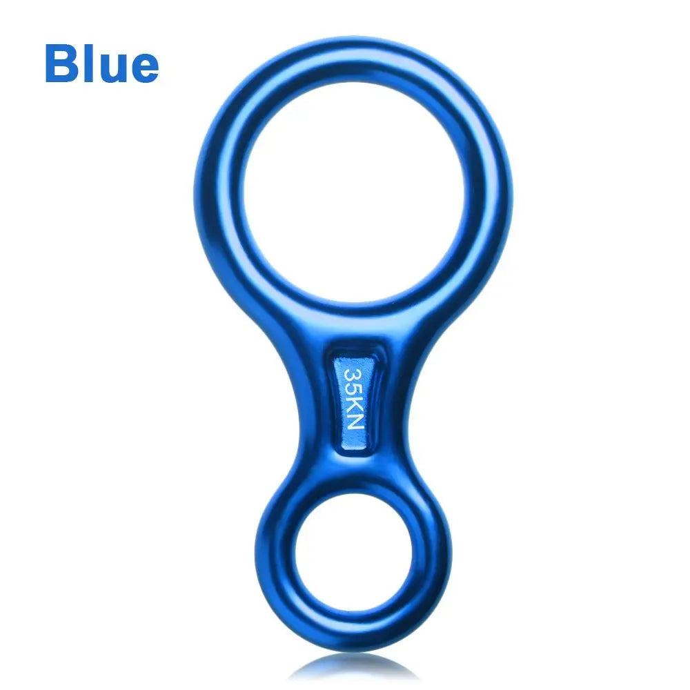 35KN Figure 8 Climbing Descender Set Blue