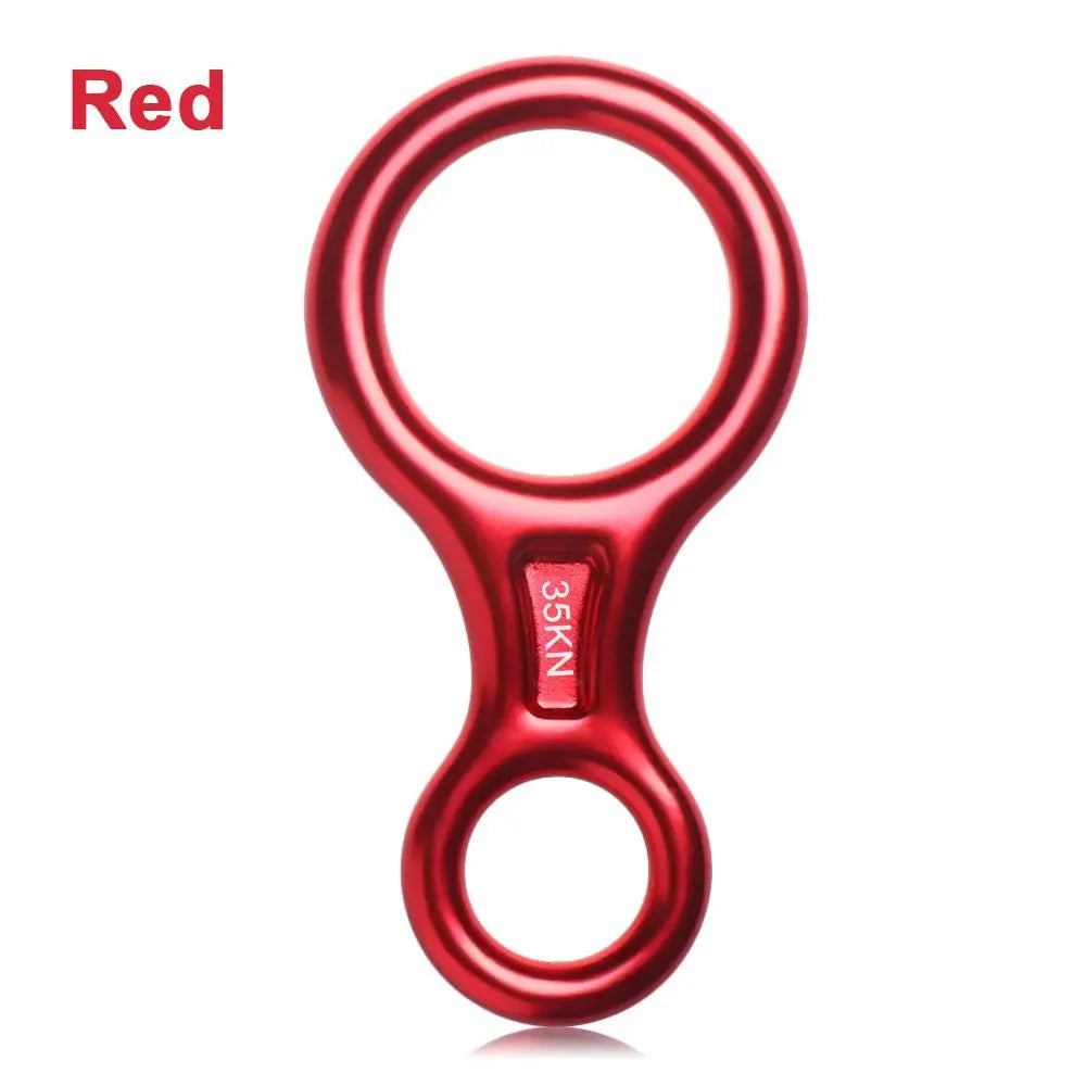 35KN Figure 8 Climbing Descender Set Red