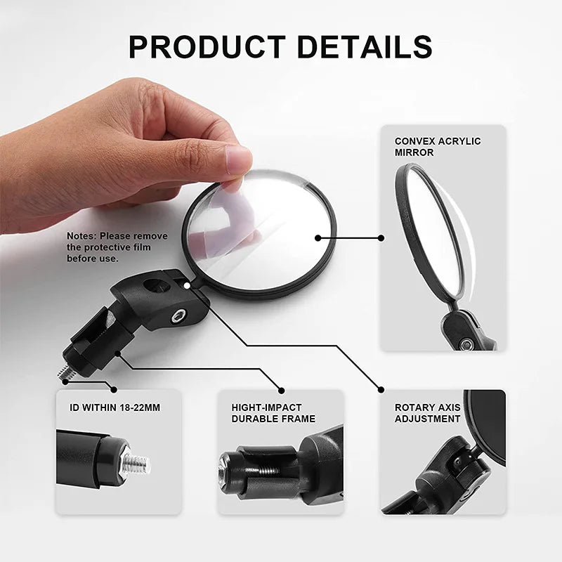 360&amp;deg; Wide-Angle Adjustable Bike Rearview Mirror