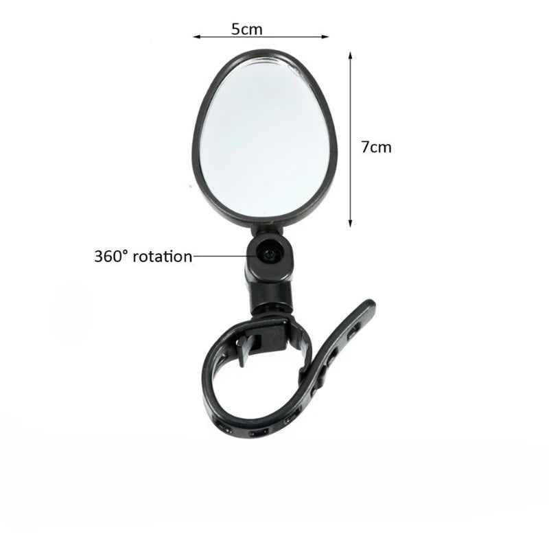 360&amp;deg; Wide-Angle Adjustable Bike Rearview Mirror Oval style single