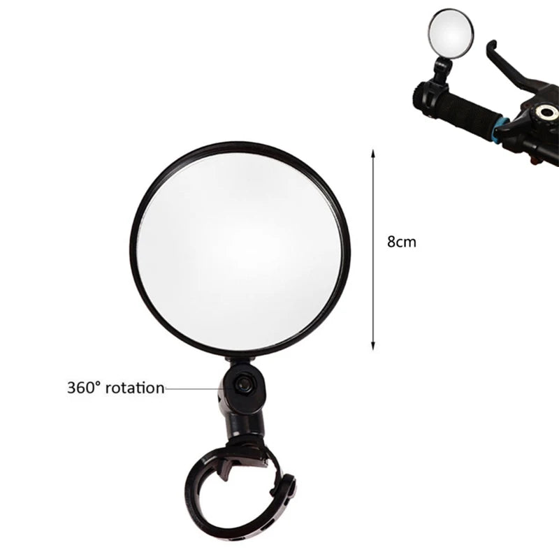 360&amp;deg; Wide-Angle Adjustable Bike Rearview Mirror Single round style