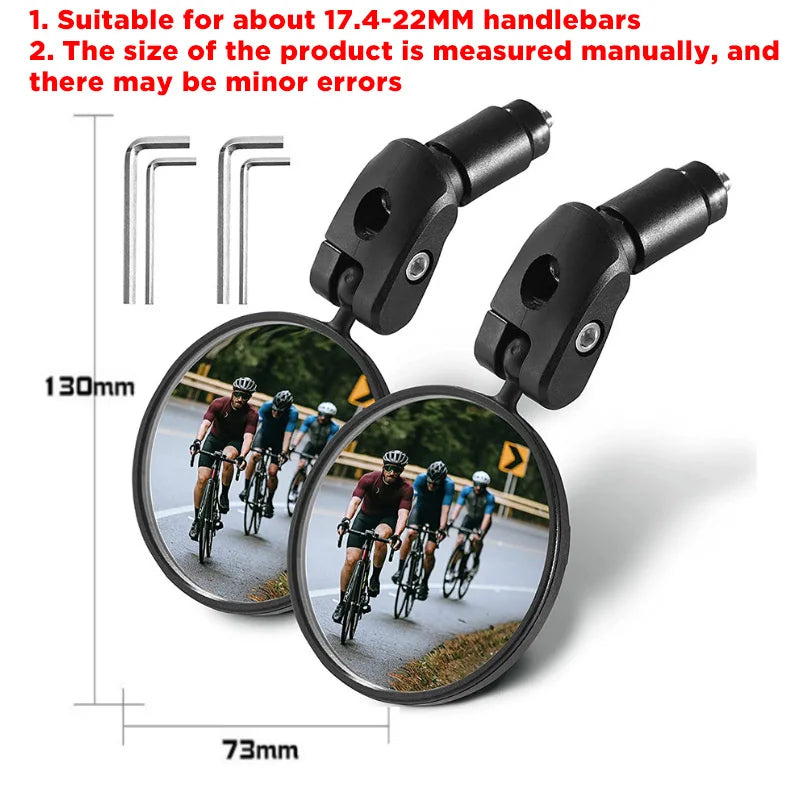 360&amp;deg; Wide-Angle Adjustable Bike Rearview Mirror Two spanners