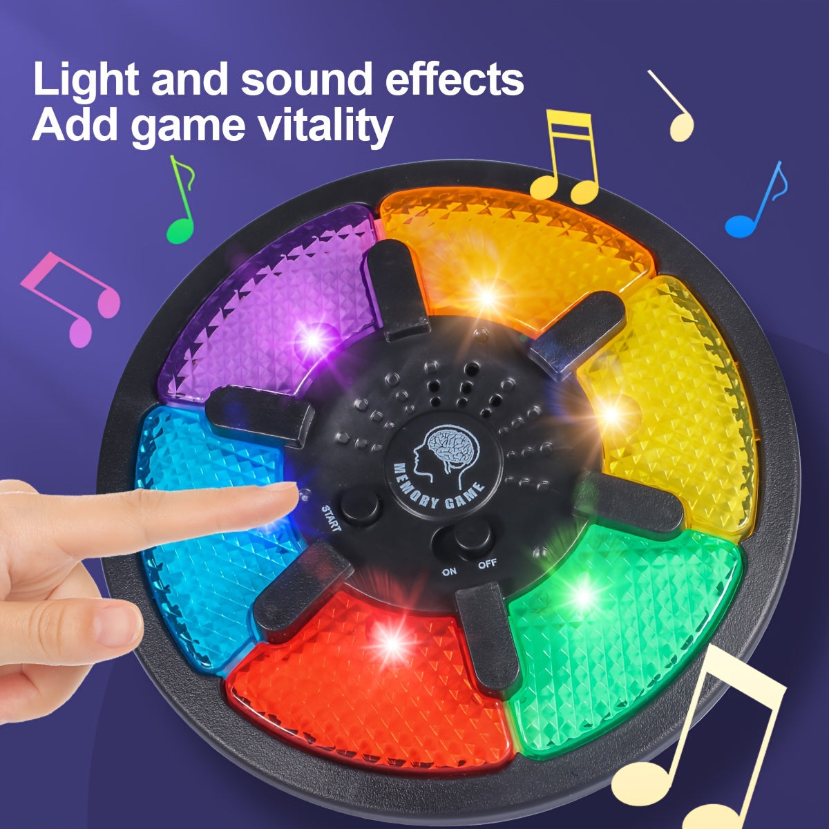 6-in-1 Round Memory Game Machine With Lights And Sounds - Ideal Memory Training Toy Gift