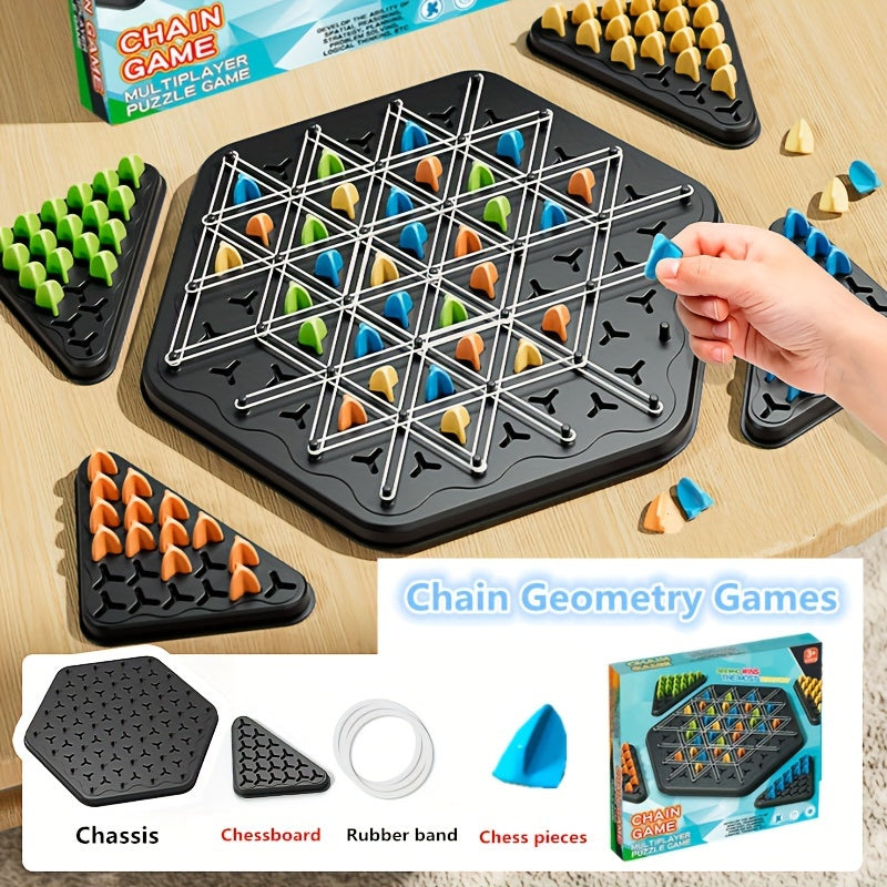 Chain Geometry: Educational Family Board Game - Brain Boosting Children's Toy Geometric Chain Chess