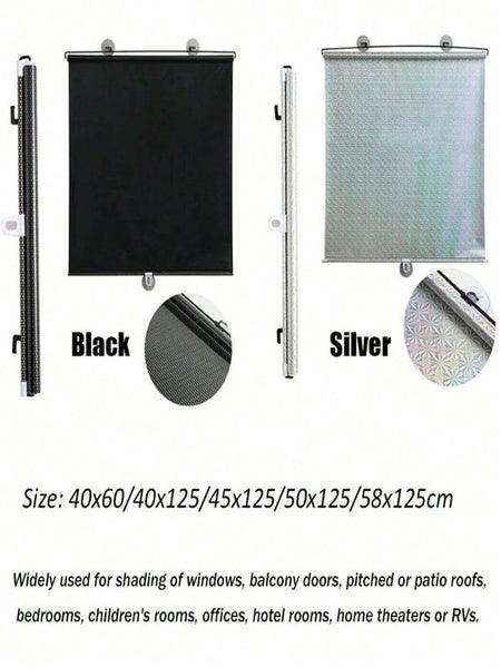Universal Roller Blinds Suction Cup Sunshade Nail-Free Blackout Curtain Car Bedroom Kitchen Office Window Sun-Shading Curtains