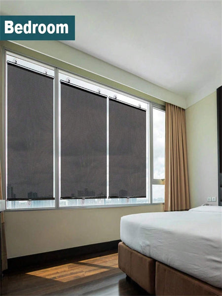 Universal Blackout Roller Blinds - Suction Cup Sunshade for Home and Office