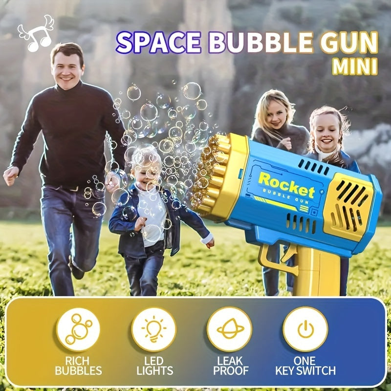Rocket Launcher Bubble Gun with Led Lights - Fun Toy for Kids