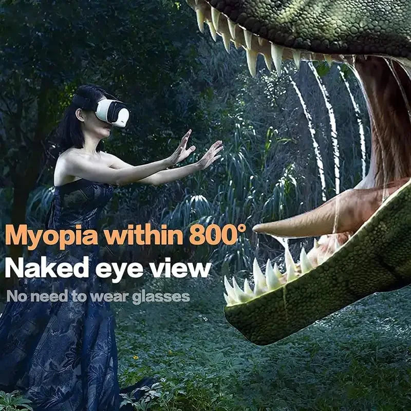 3D VR Smart Glasses Headset Virtual Reality Helmet Smartphone Full Screen Vision Wide Angle Lens with Controller Headset 7 Inch