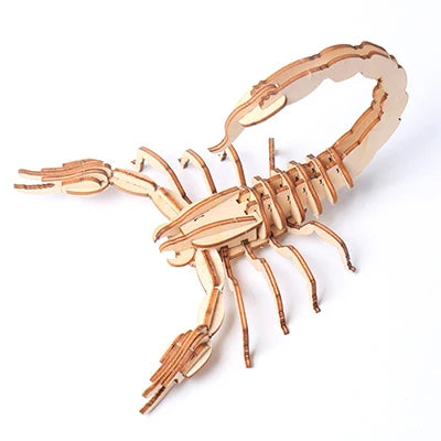 3D Wooden Insect Puzzle Animal Skeleton Assembly Model Puzzle DIY Wooden Crafts 3D Puzzle STEM Toys Gifts for Kids Adults Teens HH024-Scorpion