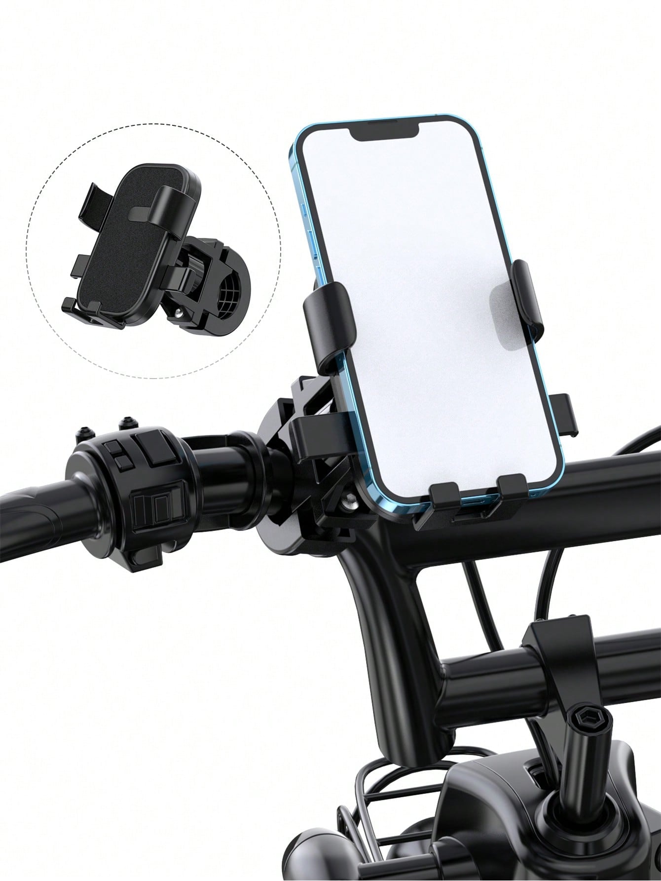 Multicolour Quick-Lock Electric Bike and Motorcycle Phone Holder Black