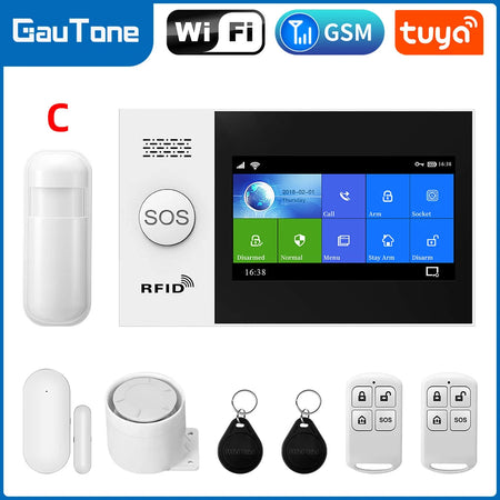 4.3 inch Wifi GSM Alarm System for Home  Security Alarm Support Tuya APP Control work with Alexa Gautone