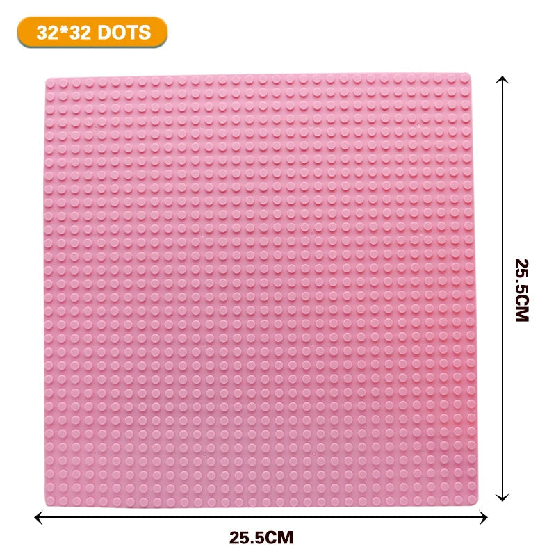 4 Size 33 Styles Plastic Assembly Blocks Base Plates Figures City Classic Toys Building Blocks Baseplates Toys For Children Gift 32X32 Pink