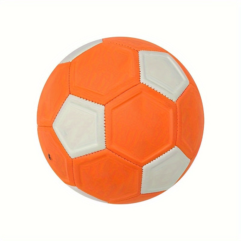 Curved Orange EVA Soccer Ball, Size 5 - Durable for Youth Training &amp; Games Size 5