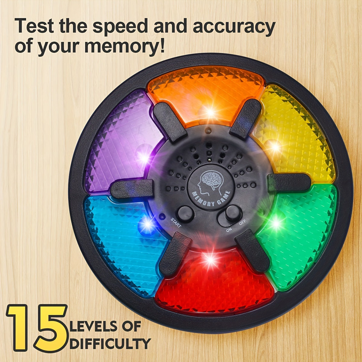 6-in-1 Round Memory Game Machine With Lights And Sounds - Ideal Memory Training Toy Gift