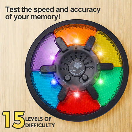 6-in-1 Round Memory Game Machine With Lights And Sounds - Ideal Memory Training Toy Gift