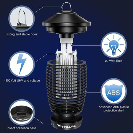 4500V Electric Shock Outdoor Mosquito Killer Lamp - Rainproof &amp;amp; Wide Coverage
