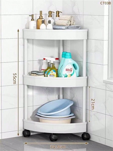 Multicolour Rolling Storage Cart - Space-Saving Organizer for Home &amp; Office