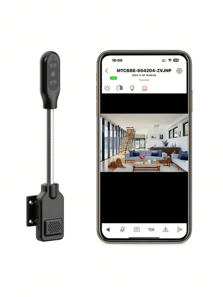 PNZEO W7 Mini Smart Home Security Camera - 1080P, Night Vision, Two-Way Audio