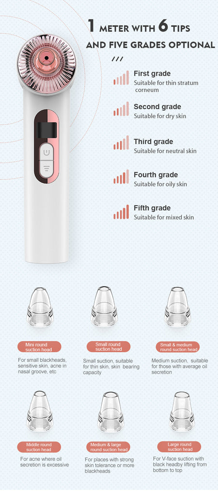 KKS Beauty Products Facial Lift Suction Pimples Removal Deep Cleaning Tool Electric Pore Cleaner Vacuum Blackhead Remover