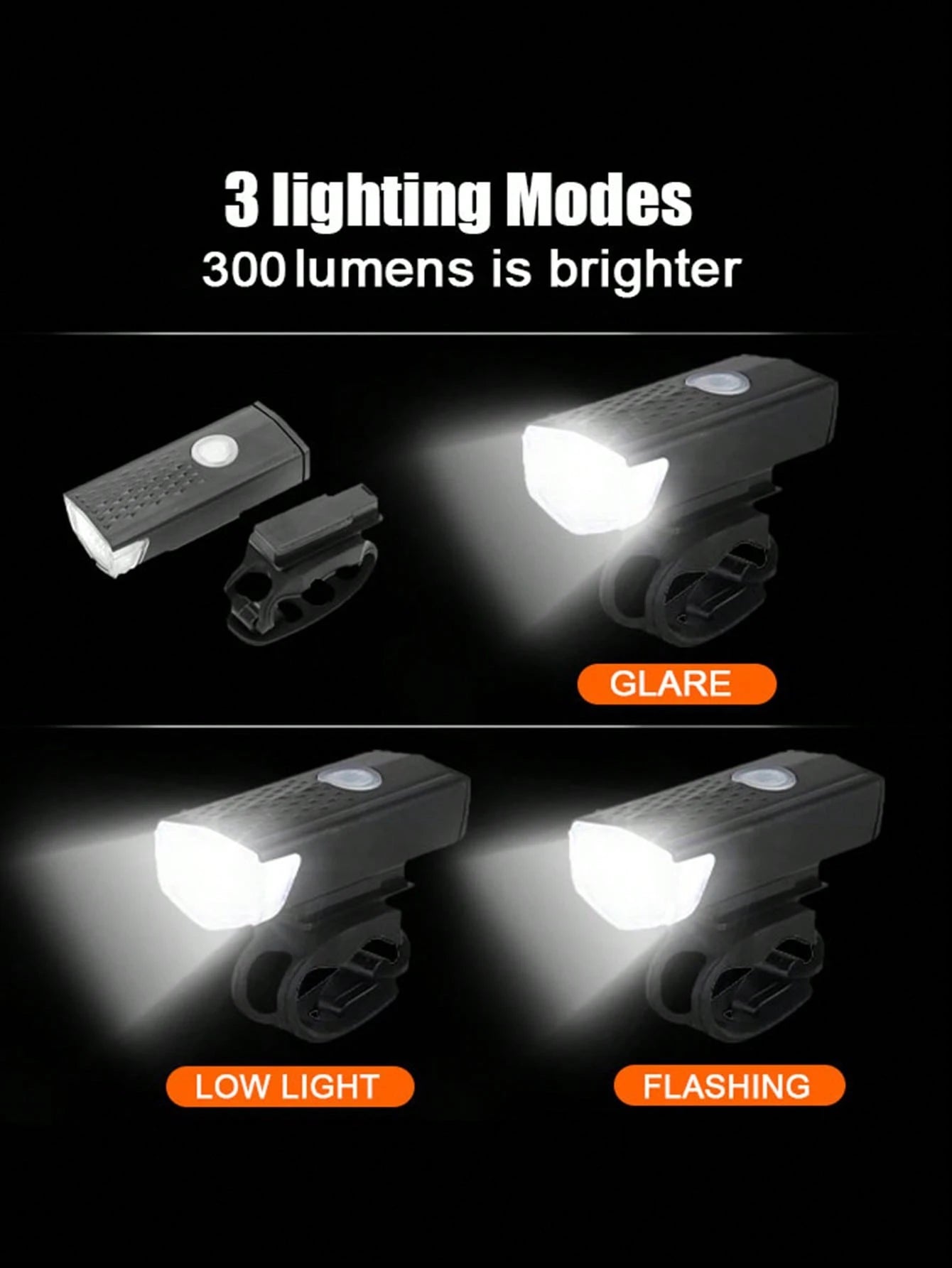 Super Bright USB Rechargeable Front Bike Light for Night Riding