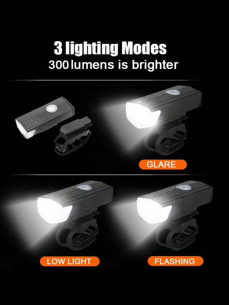 Super Bright USB Rechargeable Front Bike Light for Night Riding