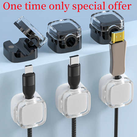 6pcs Magnetic Cable Clips - Cord Holder &amp; Under Desk Cable Management - Adhesive Wire Organizer For Home &amp; Office