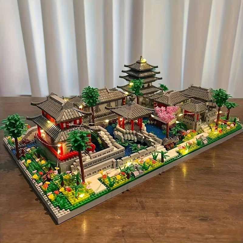 World Landmark Building Landscape Puzzle - 3988/4222/3888pcs + Micro Particle Suzhou Garden 12000pcs Model Castle Educational Toy Kit, Ages 6-8
