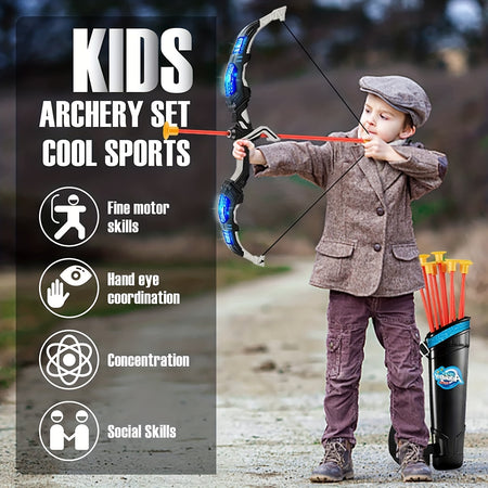Kids LED Light Bow And Arrow Toy Set - 2 Bows, 20 Suction Cup Arrows, Target