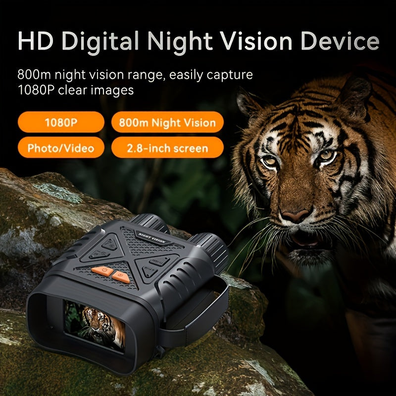 INSKAM 2.8" HD Digital Night Vision Binoculars with 1080p Video Recording Black