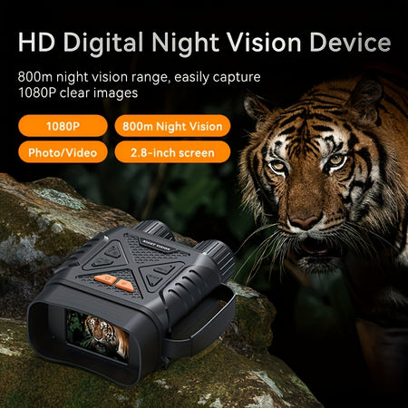 INSKAM 2.8" HD Digital Night Vision Binoculars with 1080p Video Recording Black