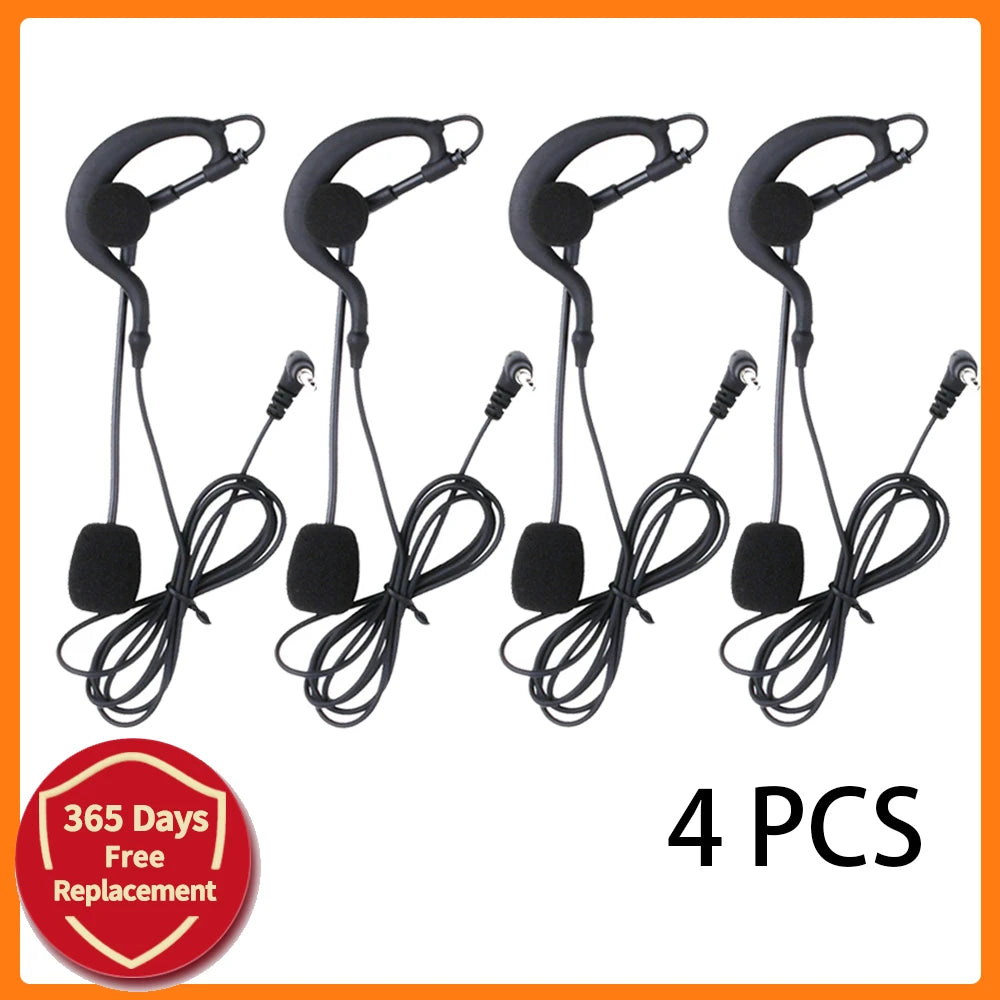 4PCS Referee Earhook Headphone 3.5mm with Jack Headset Microphone Mic for EJEAS Vnetphone V6 V4 Motorcycle Helmet Interphone Mic