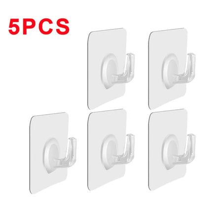 5/10/20Pcs Self-adhesive hook Transparent door wall hook child heavy load rack Kitchen bathroom towel key rack Sticky hook 5 PCS