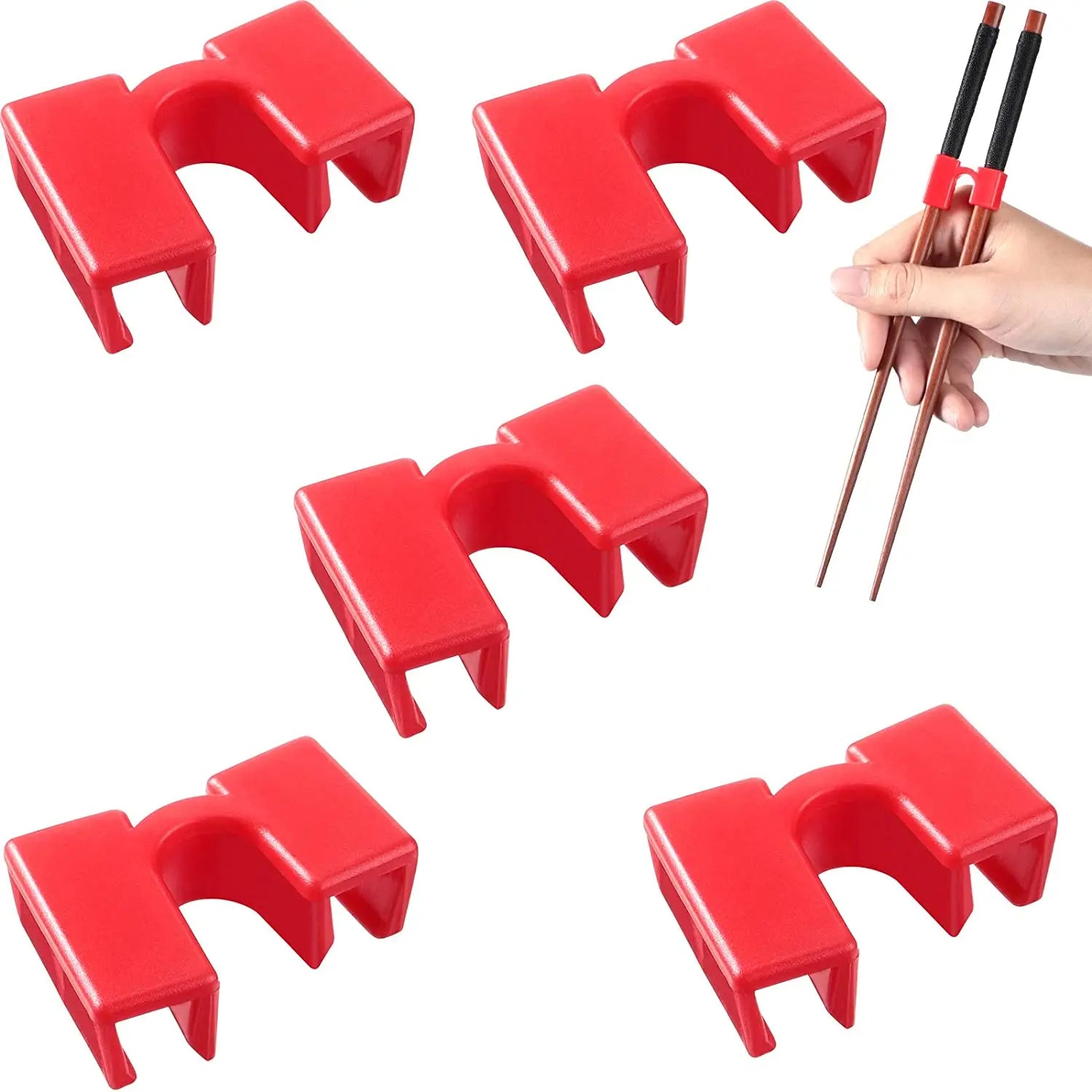 5 PCS Reusable Chopsticks Helpers Training Chopstick Hinges Connector Practice Chopstick Helper for Adult Kid Beginner Traniner