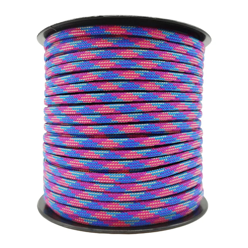 50/100M 7core umbrella rope 550 military 4mm outdoor polyester parachute rope camping survival umbrella tent bundled clothesline