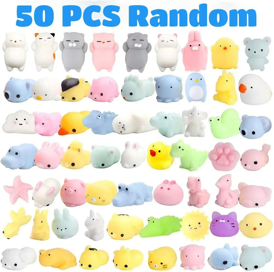 50-5PCS Kawaii Squishies Mochi Anima Squishy Toys For Kids Antistress Ball Squeeze Party Favors Stress Relief Toys For Birthday 20PCS