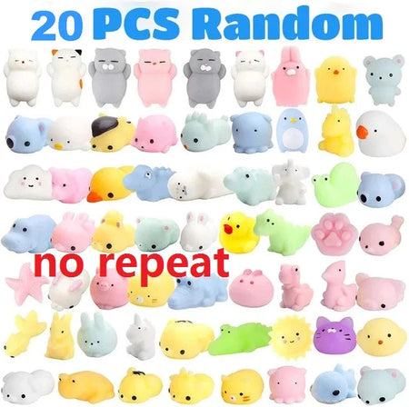 50-5PCS Kawaii Squishies Mochi Anima Squishy Toys For Kids Antistress Ball Squeeze Party Favors Stress Relief Toys For Birthday A--20PCS--no repeat