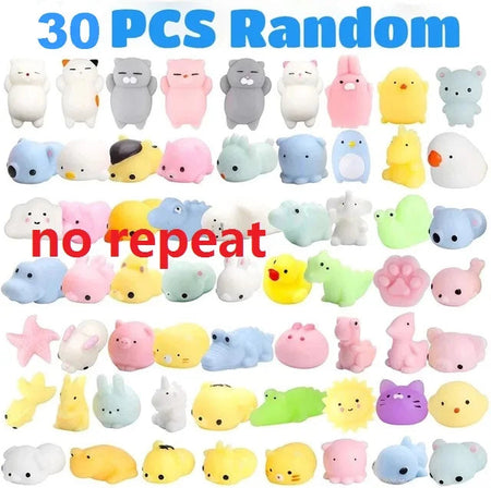50-5PCS Kawaii Squishies Mochi Anima Squishy Toys For Kids Antistress Ball Squeeze Party Favors Stress Relief Toys For Birthday A--30PCS--no repeat