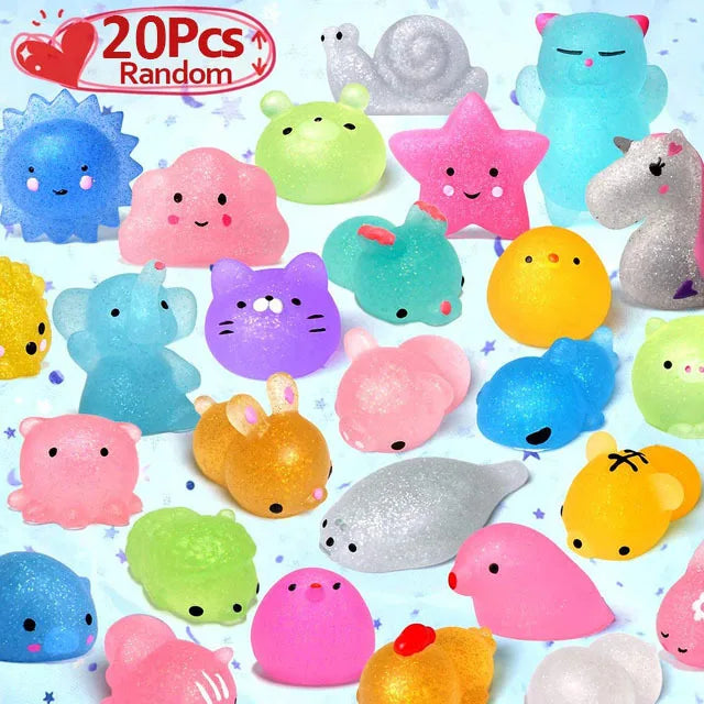 50-5PCS Kawaii Squishies Mochi Anima Squishy Toys For Kids Antistress Ball Squeeze Party Favors Stress Relief Toys For Birthday B--20PCS