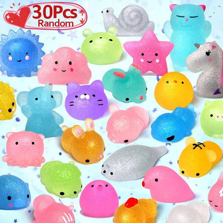 50-5PCS Kawaii Squishies Mochi Anima Squishy Toys For Kids Antistress Ball Squeeze Party Favors Stress Relief Toys For Birthday B--30PCS