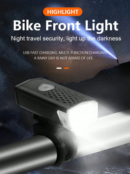 Super Bright USB Rechargeable Front Bike Light for Night Riding