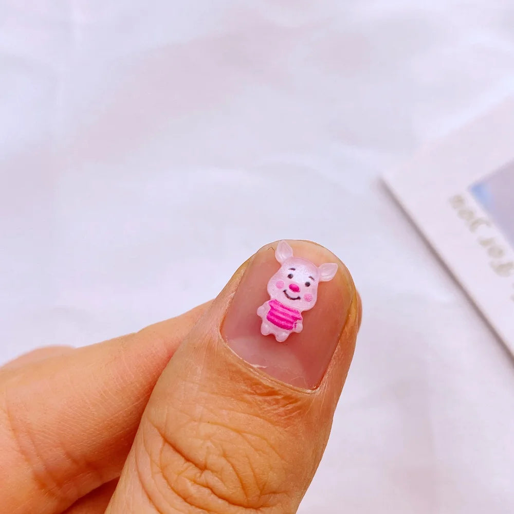50Pcs New Cute Mini Resin 7*9mm Little Piglet Series Flatback Ornament Jewelry Making Manicure Hairwear Accessorie