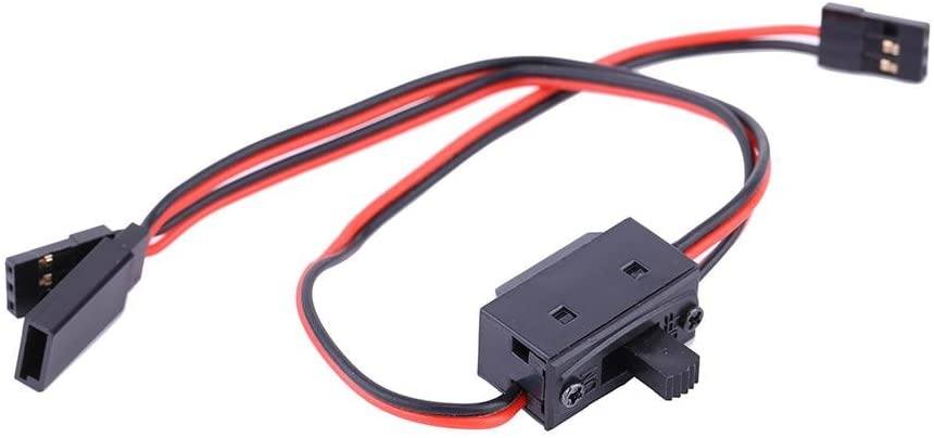 Dilwe RC Power Switch, 3 Way Switch Receiver Battery On/Off Switch With JR Lead Connector & Charge Lead For Futaba