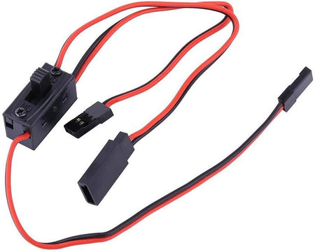 Dilwe RC Power Switch, 3 Way Switch Receiver Battery On/Off Switch With JR Lead Connector & Charge Lead For Futaba