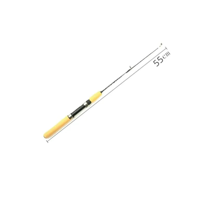 55/65/75cm Mini Telescopic Ice Fishing Rod Portable Carbon Fiber River Shrimp Carp Fishing Pole Winter Fishing Rod Fishing Tools 55cm