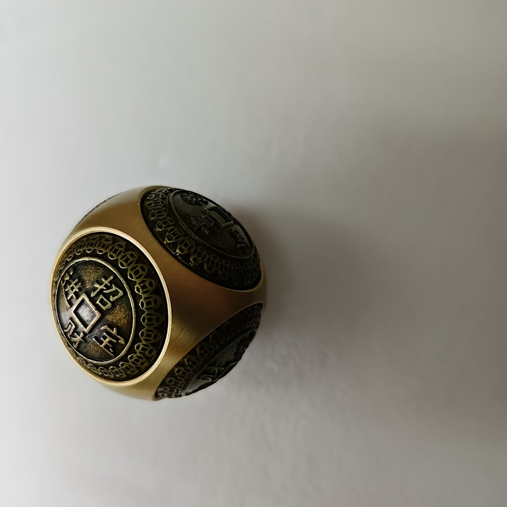 Brass Spinning Dice Fidget Sphere - Ideal Antistress Toy for Adults