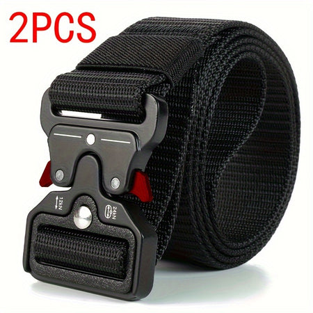 Tactical Multi-Function Men's Belt - Durable, Versatile, Perfect for Outdoor Adventures 2PCS Red Black / 124.99cm