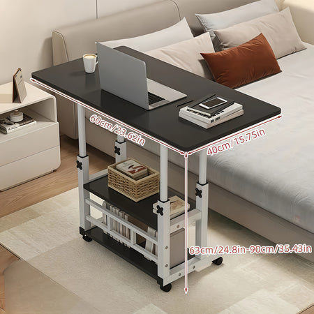 KC5057824 Mobile Computer Desk &ndash; Adjustable 3-Tier Metal