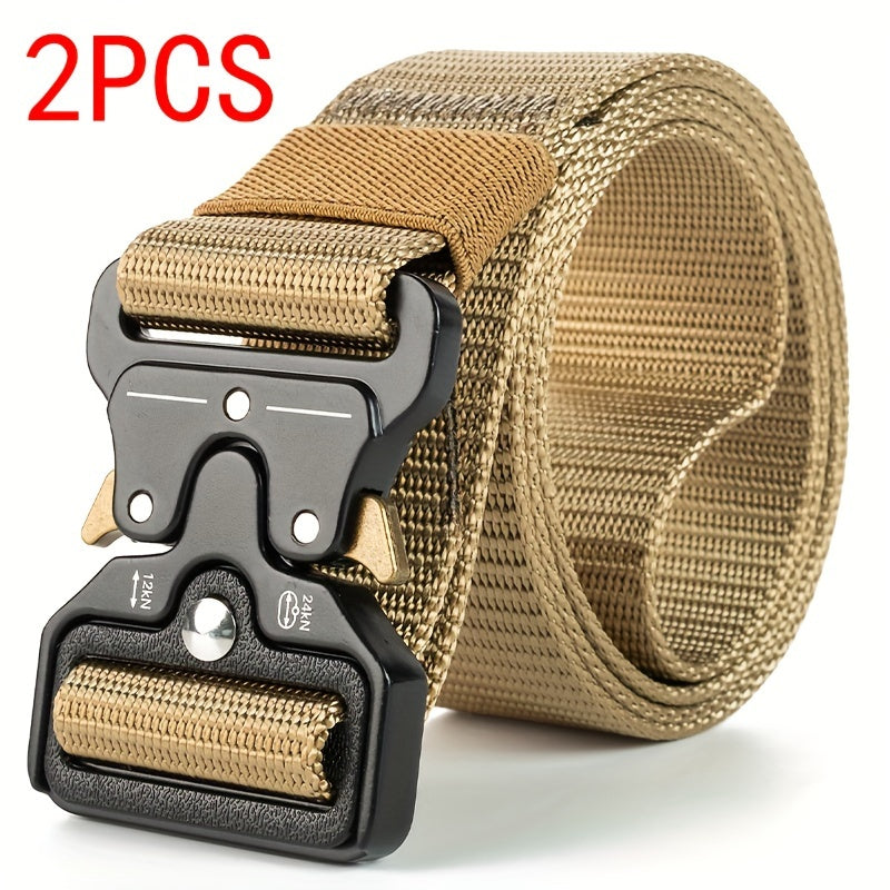 Tactical Multi-Function Men's Belt - Durable, Versatile, Perfect for Outdoor Adventures 2PCS Khaki / 124.99cm