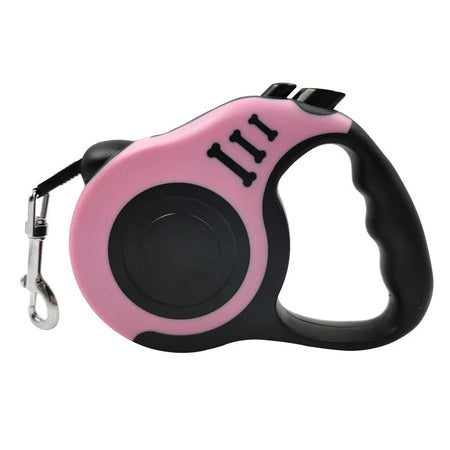 5M Dog Retractable Traction Rope Automatic Nylon Puppy Cat Traction Rope Belt Pets Walking Leashes for Small Pet Medium Dogs Pink / 5m